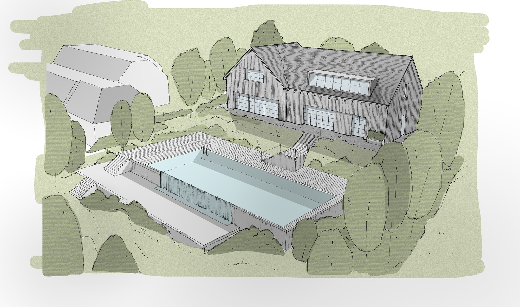 Illustration of new spa building