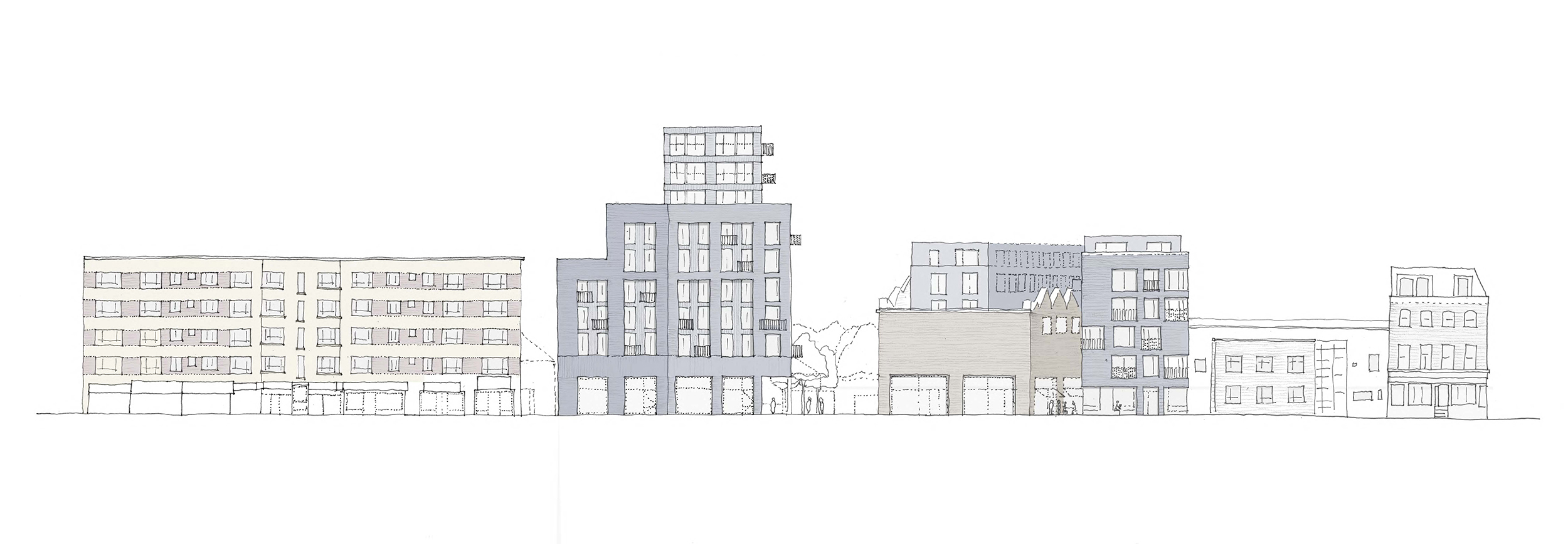 Elevation of new buildings