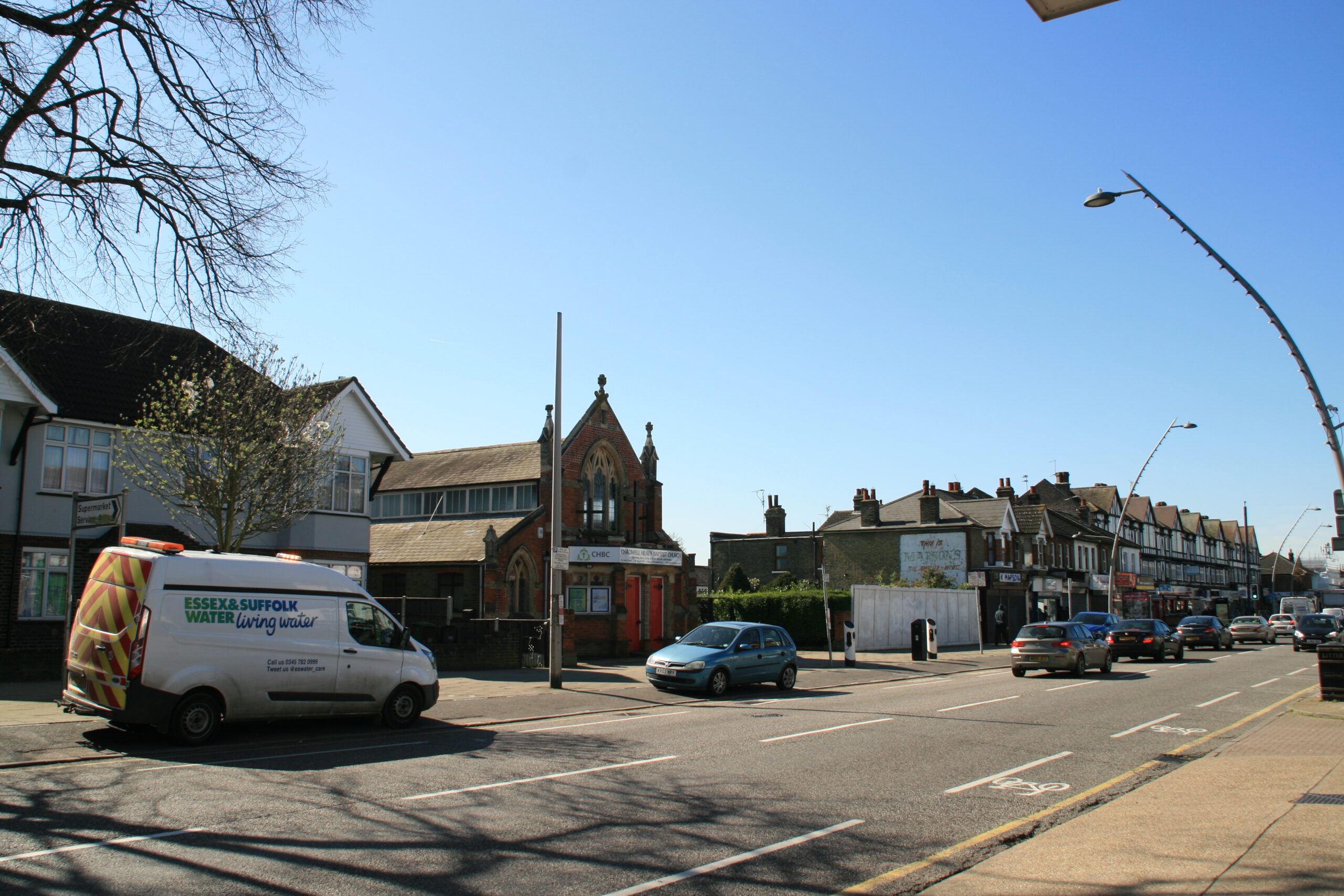 The current view from the street of Chadwell Heath Baptist Church
