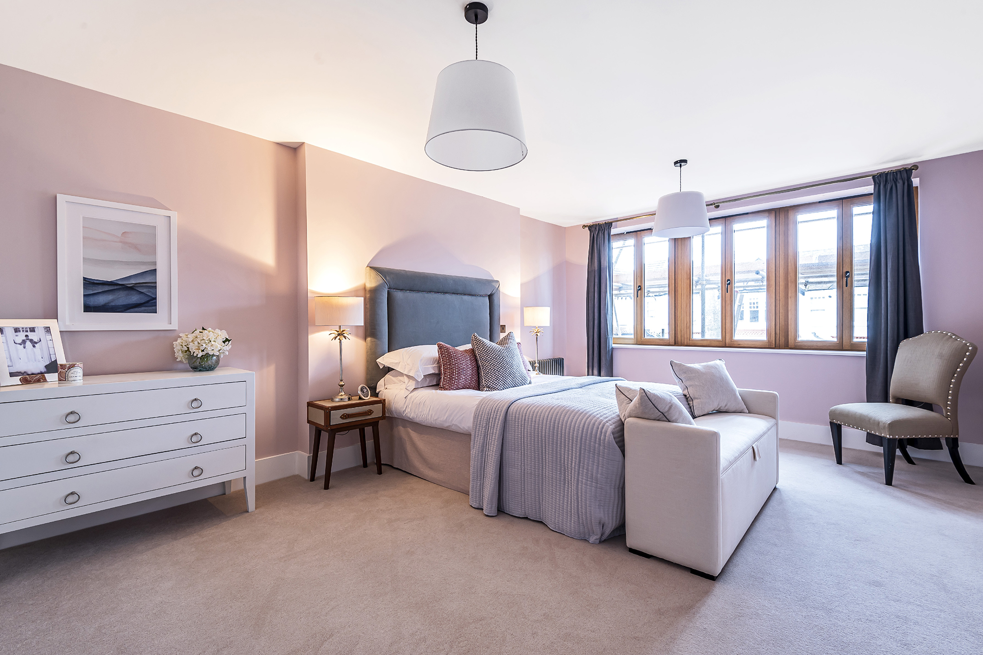 Luxury interior design showing bedroom