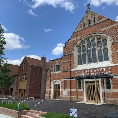 The exterior of St Margaret's United Reform Church in Finchley
